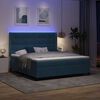 vidaXL LED Boxspringbett mit Matratze Blau 180 x 200 cm Samt