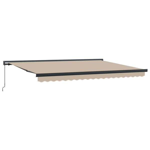 vidaXL Einziehbare Markise Beige 4 x 3 m Leinen und Aluminium