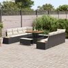 vidaXL Gartensofa-set mit Kissen 11 pcs Schwarz Poly Rattan