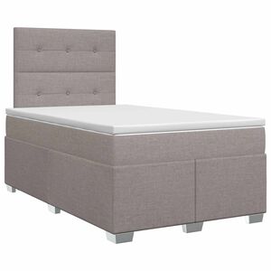 vidaXL Boxspringbett mit Matratze Taupe 120 x 190 cm Stoff