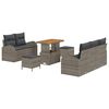 vidaXL Garten-Sofa-Set mit Kissen mit Speicher mit Kissen 8 pcs Grau