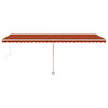 vidaXL Automatische Markise mit LED & Windsensor 600x300 Orange/Braun