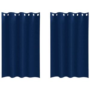 vidaXL Verdunkelungs-Vorh&auml;nge mit Ringen 2 pcs Dunkelblau 175 x 140 cm