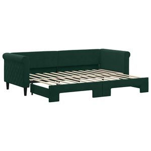 vidaXL Tagesbett Ausziehbar Dunkelgr&uuml;n 80x200 cm Samt