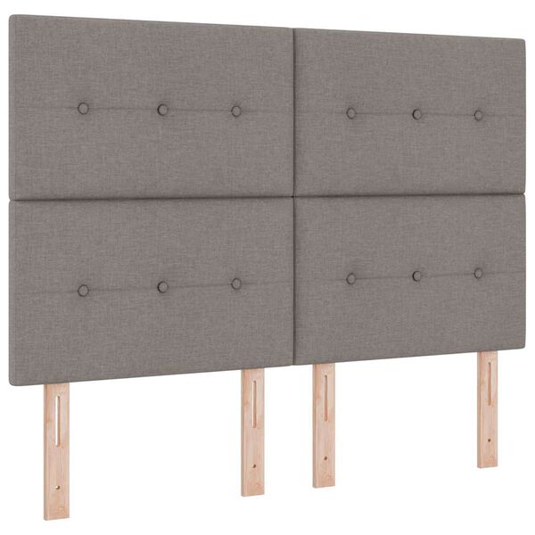vidaXL Boxspringbett mit Matratze Taupe 140 x 200 cm Stoff