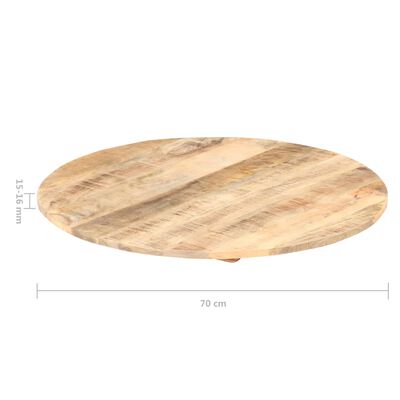 vidaXL Tischplatte Massivholz Mango Rund 15-16 mm 70 cm