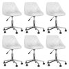 vidaXL Esszimmerst&uuml;hle 6 Stk. Drehbar Wei&szlig; Kunstleder