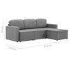 vidaXL Modulares 3-Sitzer-Schlafsofa Hellgrau Stoff