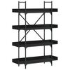vidaXL B&uuml;cherregal 4 B&ouml;den Schwarz 100x33x145,5 cm Holzwerkstoff
