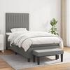 vidaXL Boxspringbett mit Matratze Dunkelgrau 80x200 cm Stoff