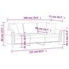 vidaXL 3-Sitzer-Sofa mit Kissen Creme 180 cm Samt