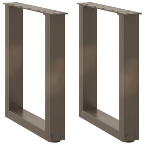 vidaXL Couchtischbeine U-Form 2 Stk. Naturstahl 28x(42-43) cm Stahl