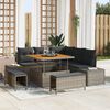 vidaXL Garten-Sofa-Set mit Kissen 8 pcs Grau Poly Rattan
