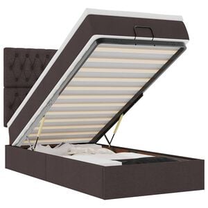 vidaXL Ottoman-Bett mit Matratze Dunkelbraun 80x200 cm Stoff