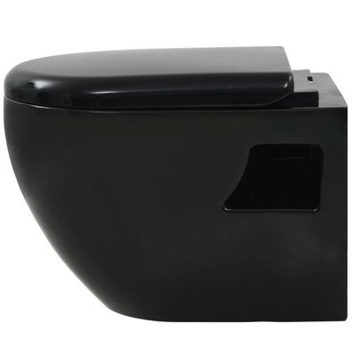 vidaXL Hänge-Toilette mit Einbau-Spülkasten Keramik Schwarz