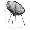 vidaXL 3-tlg. Garten-Essgruppe PVC Rattan Schwarz