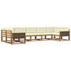 vidaXL Outdoor-Sofagarnitur 7 stk. Natur und Creme