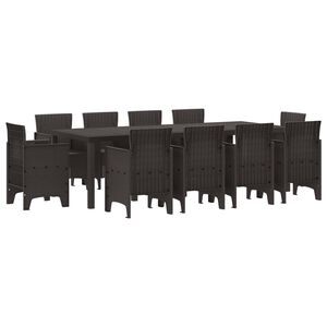 vidaXL Garten Essgruppe 11 stk. Braun Polypropylen