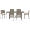 vidaXL Garten Essgruppe 7 pcs Grau Poly-Rattan