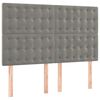 vidaXL Boxspringbett mit Matratze Hellgrau 140x190 cm Samt