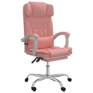 vidaXL B&uuml;rostuhl mit Liegefunktion Rosa Kunstleder