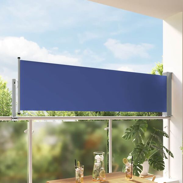 vidaXL Ausziehbare Seitenmarkise 80&times;300 cm Blau