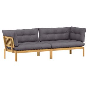 vidaXL Garten Pallet Sofa Einheiten 2 St&uuml;ck Hellbraun und Dunkelgrau