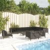 vidaXL 11-tlg. Garten-Lounge-Set mit Kissen Poly Rattan Dunkelgrau