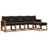 vidaXL Outdoor-Sofagarnitur 5 stk. Natur und Schwarz