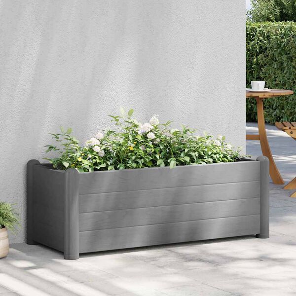 vidaXL Garten-Hochbeet PP Steingrau 100x43x35 cm