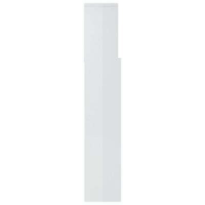 vidaXL Bett-Kopfteil mit Ablagen Hochglanz-Weiß 180x19x103,5 cm