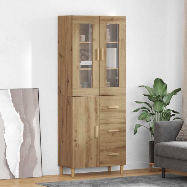 vidaXL Highboard Artisan-Eiche 69,5 x 34 x 180 cm Holzwerkstoff