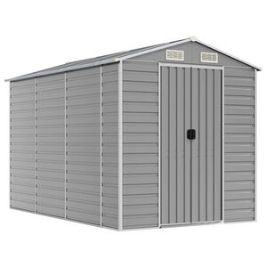 vidaXL Gartenhaus Hellgrau 191 x 300 x 198 cm Verzinkter Stahl