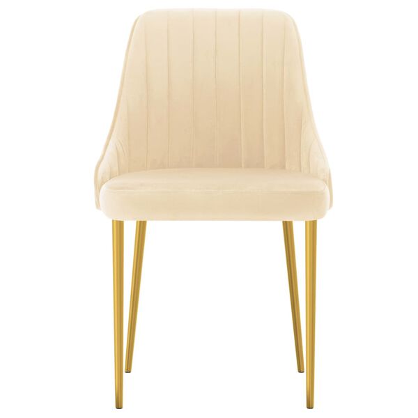 vidaXL Esszimmerst&uuml;hle 4 Stk. Creme Samt