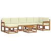 vidaXL Outdoor-Sofagarnitur mit Kissen 8 pcs Natur und Creme