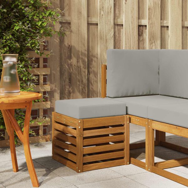 vidaXL Outdoor Hocker Bank Massivholz Akazie Natur