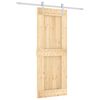 vidaXL Schiebet&uuml;r Nat&uuml;rlich und Wei&szlig; 80 x 210 cm Massivkiefer
