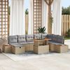 vidaXL Garten-Sofa-Set mit Kissen mit Speicher 9 pcs Beige Poly Rattan