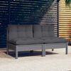 vidaXL 2-Sitzer-Gartensofa mit Anthrazit Kissen Massivholz Kiefer