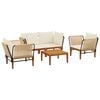 vidaXL 5 pcs Massives Akazienholz & Seil Natur