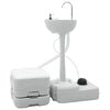 vidaXL Camping Toiletten-Set 2 Stk. Grau und Wei&szlig;