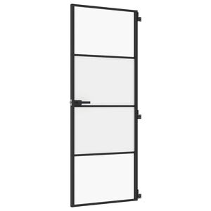 vidaXL Innent&uuml;r Schlank Schwarz 76x201,5 cm Hartglas und Aluminium