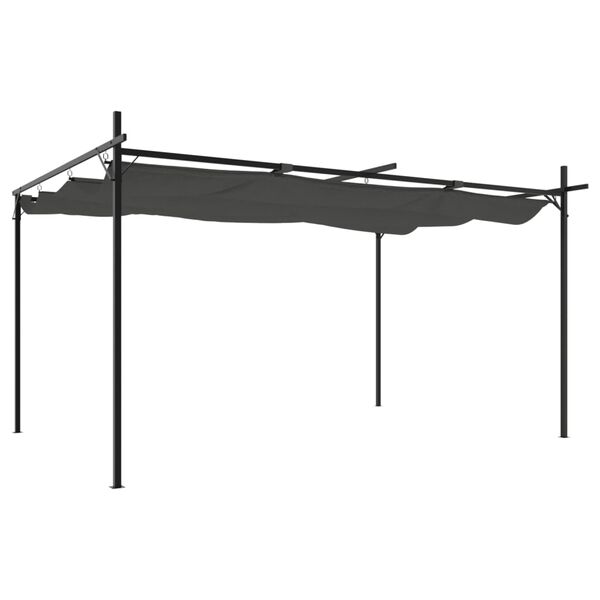 vidaXL Pergola mit Schiebedach Anthrazit 395x292x230 cm
