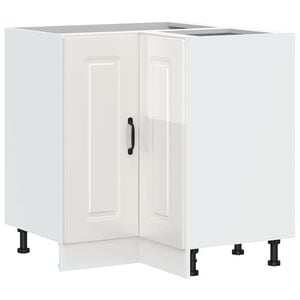 vidaXL K&uuml;chen-Eckunterschrank Kalmar Hochglanz-Wei&szlig; Holzwerkstoff