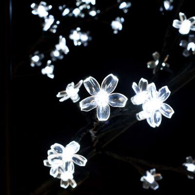 vidaXL Weihnachtsbaum 120 LEDs Kaltweißes Licht Kirschblüten 150 cm