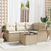 vidaXL Gartensofa-set mit Kissen 5 pcs Beige Poly-Rattan