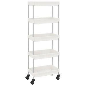 vidaXL K&uuml;chenwagen 5 Etagen Wei&szlig; 42x29x128 cm Eisen und ABS