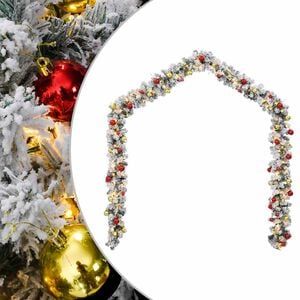 vidaXL Weihnachtsgirlande mit Kugeln und LED-Leuchten Gr&uuml;n 5 m PVC