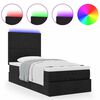 vidaXL Ottoman-Bett mit Matratze & LEDs Schwarz 100x200 cm Stoff