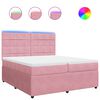 vidaXL Boxspringbett mit Matratze Rosa 200x200 cm Samt